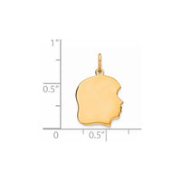 Sterling Silver GP Engravable Girl Polished Disc Charm