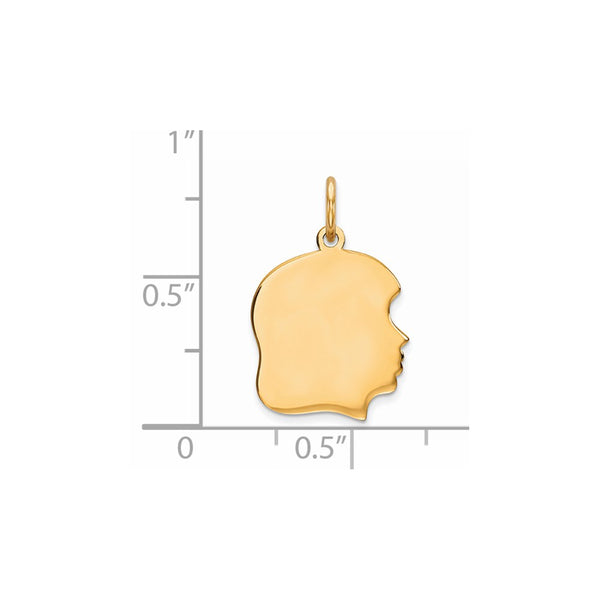 Sterling Silver GP Engravable Girl Polished Disc Charm