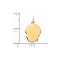 Sterling Silver GP Engravable Boy Polished Disc Charm