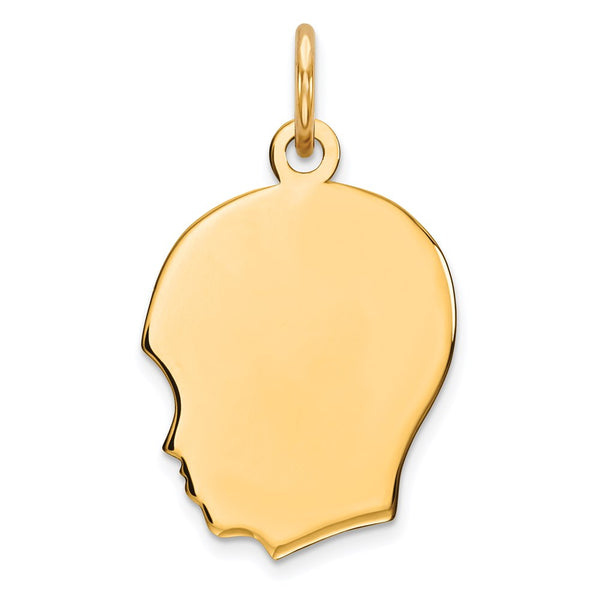 Sterling Silver GP Engravable Boy Polished Disc Charm