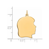 Sterling Silver GP Engravable Girl Polished Disc Charm