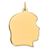 Sterling Silver GP Engravable Girl Polished Disc Charm