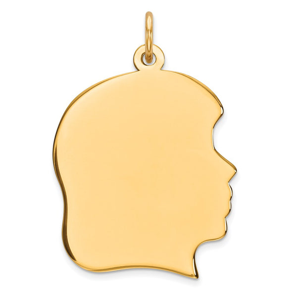 Sterling Silver GP Engravable Girl Polished Disc Charm