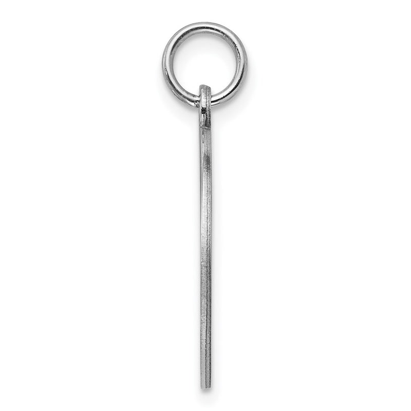 Sterling Silver Rh-plt Engraveable Round Polished Front/Back Disc Charm