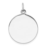 SS Rh-plt Engraveable Round Polished Front/Satin Back Disc Charm