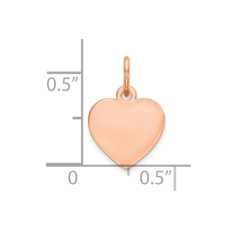 Sterling Silver RG Plated Engraveable Heart Polished Front/Satin Back Disc