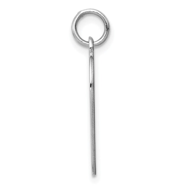 Sterling Silver Rhod-plated Eng. Heart Polish Front/Satin Back Disc Charm