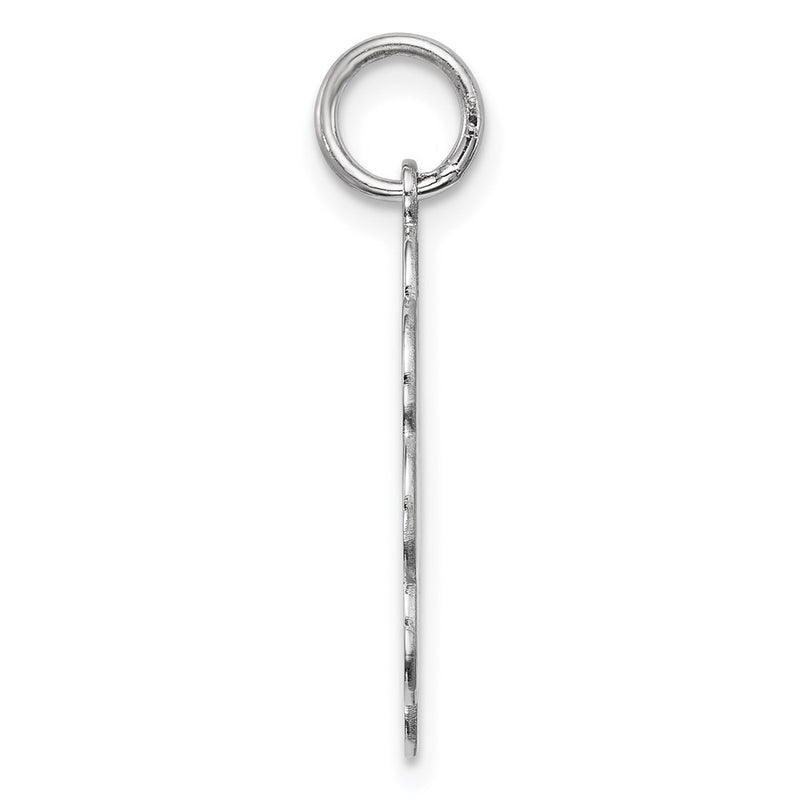 Sterling Silver Rh-plt Engraveable Polished Front/Satin Back Disc Charm