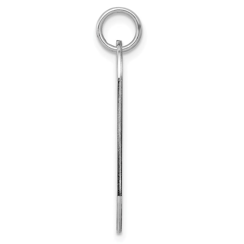SSilver Rh-plt Engravable Dog Tag Polished Front/Satin Back Disc Charm