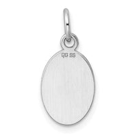 Sterling Silver Rh-plt Engraveable Oval Polished Front/Back Disc Charm