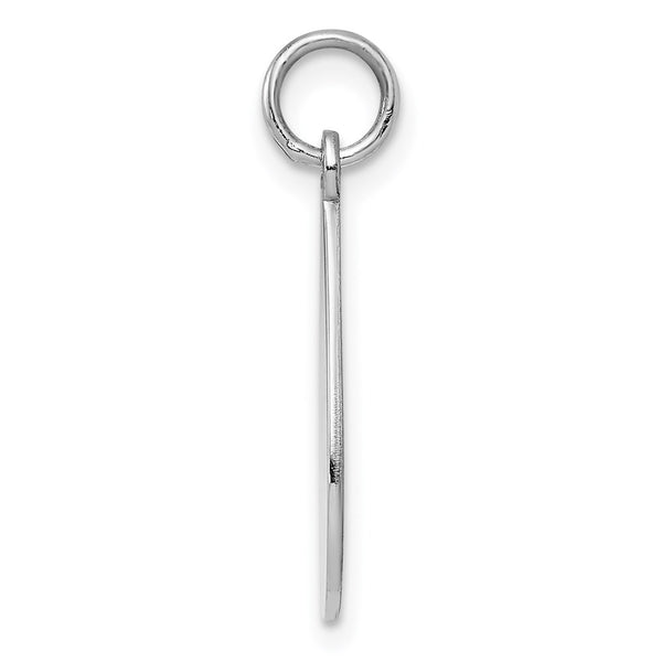SSilver Rh-plt Engravable Teardrop Polished Front/Satin Back Disc Charm