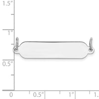 Sterling Silver Rh-plt Engravable Polished Front/Satin Back Plate