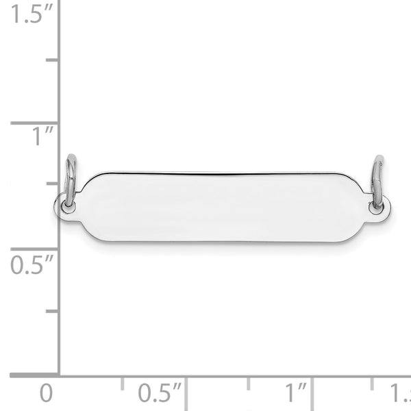 Sterling Silver Rh-plt Engravable Polished Front/Satin Back Plate