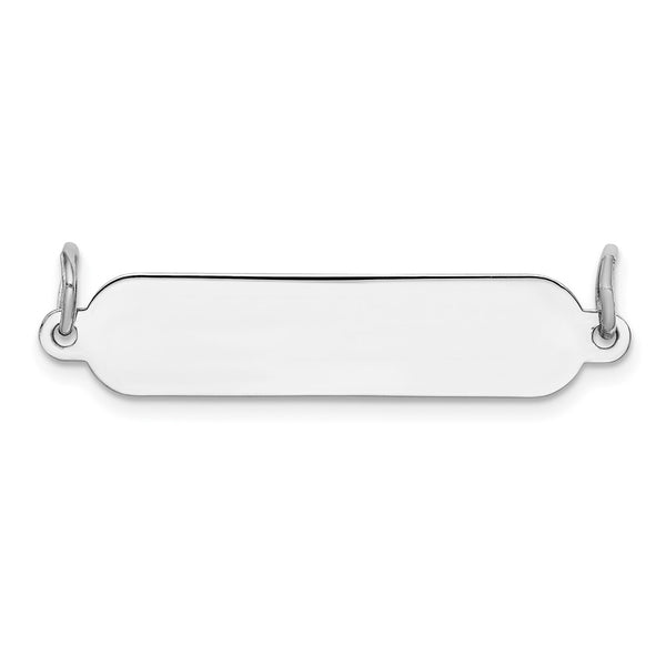 Sterling Silver Rh-plt Engravable Polished Front/Satin Back Plate