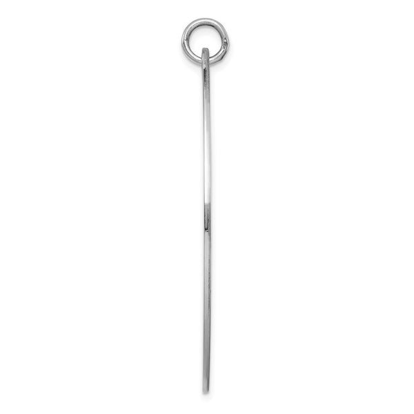 SSilver Rh-plt Engravable Oval Polished Front/Satin Back Disc Charm