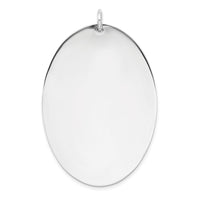 SSilver Rh-plt Engravable Oval Polished Front/Satin Back Disc Charm