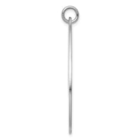 Sterling Silver Rh-plt Engravable Polished Front/Satin Back Disc Charm