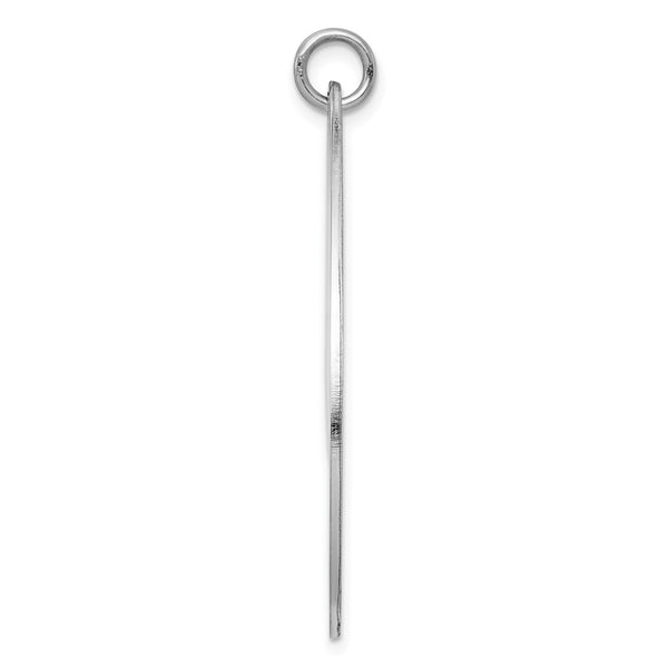 Sterling Silver Rh-plt Engravable Polished Front/Satin Back Disc Charm