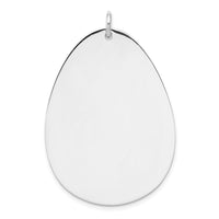 Sterling Silver Rh-plt Engravable Polished Front/Satin Back Disc Charm