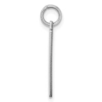 Sterling Silver Rhod-plate Eng. Rect. Polish Front/Satin Back Disc Charm