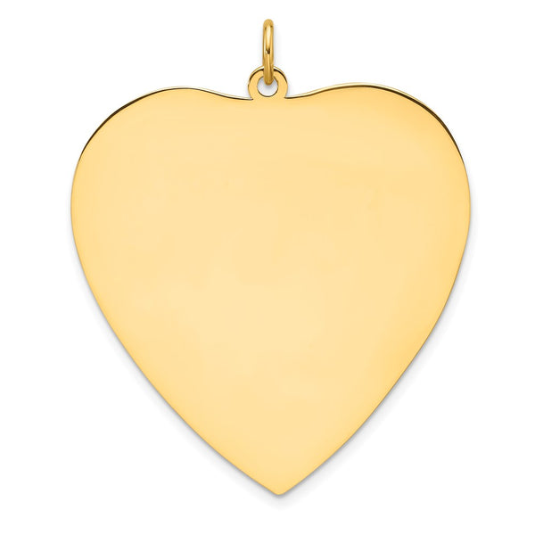 Sterling Silver GP Engraveable Heart Polished Disc Charm