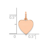 Sterling Silver RG Plated Eng. Heart Polish Front/Satin Back Disc Charm
