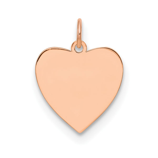 Sterling Silver RG Plated Eng. Heart Polish Front/Satin Back Disc Charm