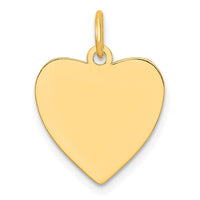 Sterling Silver GP Engraveable Heart Polished Disc Charm