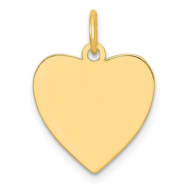 Sterling Silver GP Engraveable Heart Polished Disc Charm