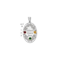Sterling Silver Rhodium-plated/14k Bezel Crystal Family Pendant