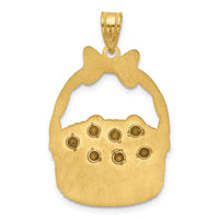 SSilver/Gold-Plated 7 Birthstone with SSilver Bezel Easter Basket Pendan