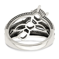 Sterling Silver Antiqued w/14k 3-stone Mother's Ring Mounting
