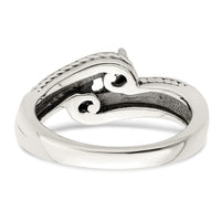Sterling Silver Antiqued w/14k 2-stone Mother's Ring