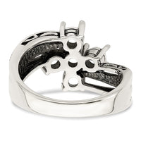 Sterling Silver Antiqued w/14k 5-stone Mother's Ring