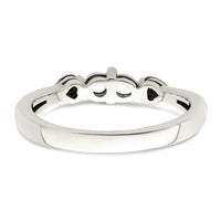 Sterling Silver Antiqued w/14k 2-stone w/Diamond Mother's Semi-Mount Ring