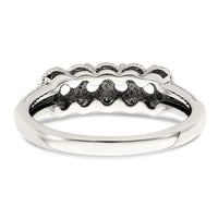Sterling Silver Antiqued w/14k 4-stone w/Diamond Mother's Ring