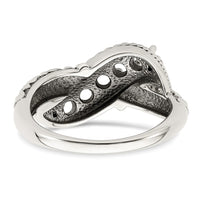 Sterling Silver Antiqued w/14k 5-stone w/Diamond Mother's Ring Semi-Mount