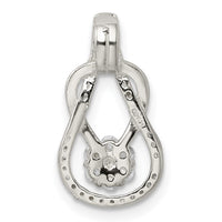 Sterling Silver CZ & Teardrop Pendant