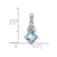 Sterling Silver Rhodium Plated Diamond and Light Swiss BT Pendant