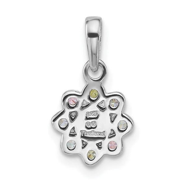 Sterling Silver Rh-plated Children's CZ And FWC Pearl Pendant