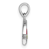 Sterling Silver Rhodium-plated Children's Enamel Rainbow Star Pendant