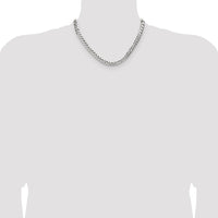 Sterling Silver 6.75mm Flat D/C Pave Curb Chain