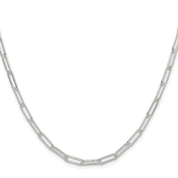 Sterling Silver Rhodium-plated Polished 3.5mm Paperclip Chain