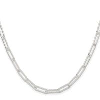 Sterling Silver Rhodium-plated Polished 4.5mm Paperclip Chain