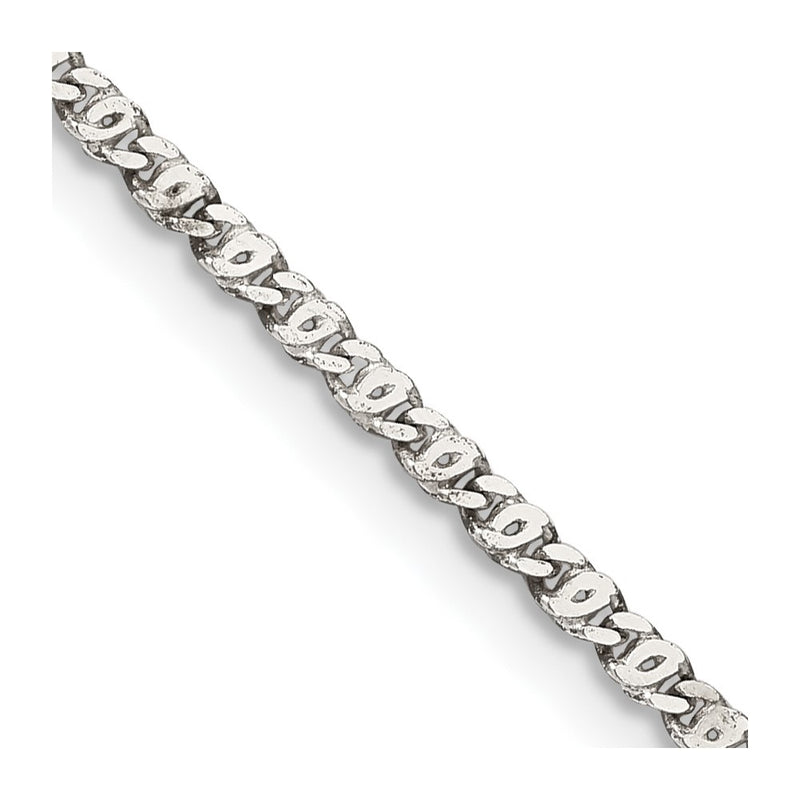 Sterling Silver 2mm Fancy Anchor Pendant Chain