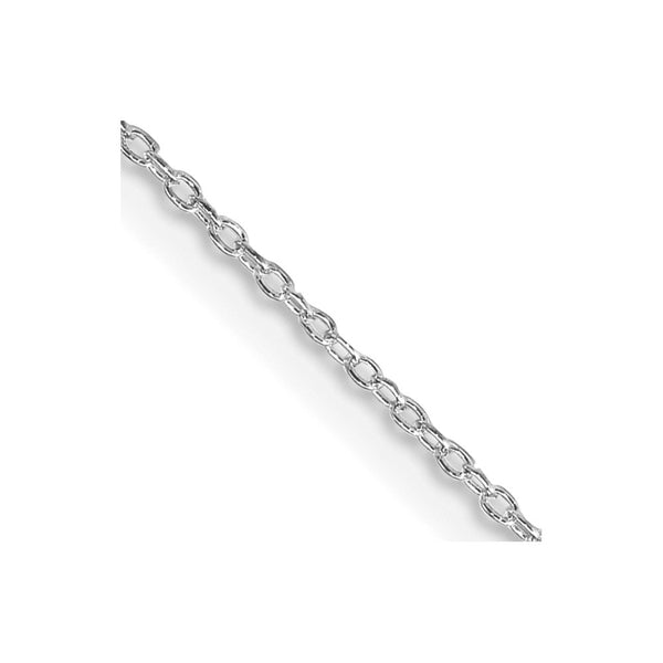 Sterling Silver Rhodium-plated 1.1mm Forzantine Cable Chain w/2in ext.