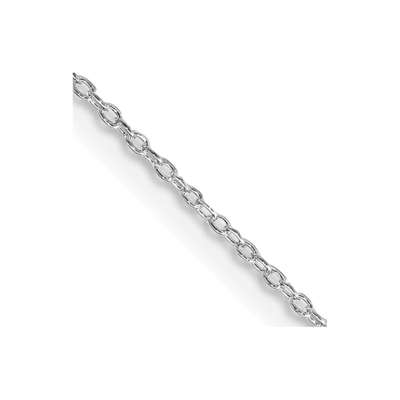 Sterling Silver Rhodium-plated 1.1mm Forzantine Cable Chain w/2in ext.