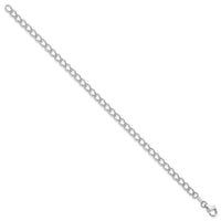 Sterling Silver Amore La Vita Rhodium-pl Curb Chain Charm Bracelet