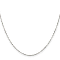 Sterling Silver Rhodium-plated 1mm Diamond-cut Long Link Cable Chain w/2in