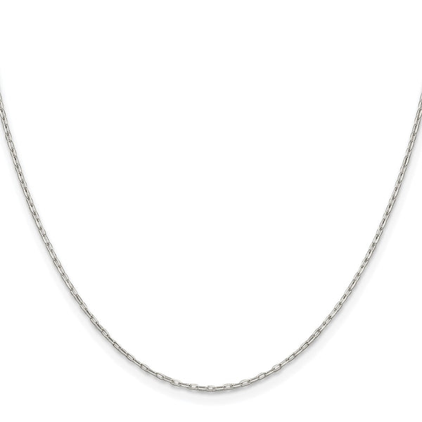 Sterling Silver Rhodium-plated 1mm Diamond-cut Long Link Cable Chain w/2in